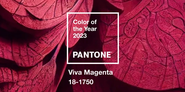 Vuoden 2023 Pantonen väri Viva magenta.