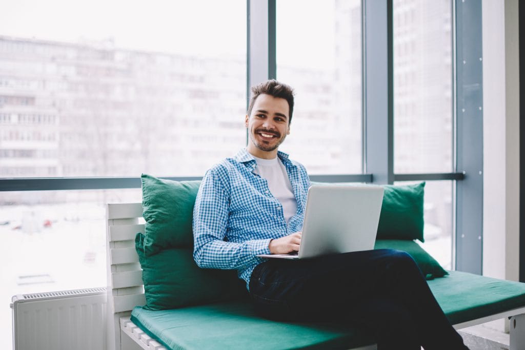 man with laptop